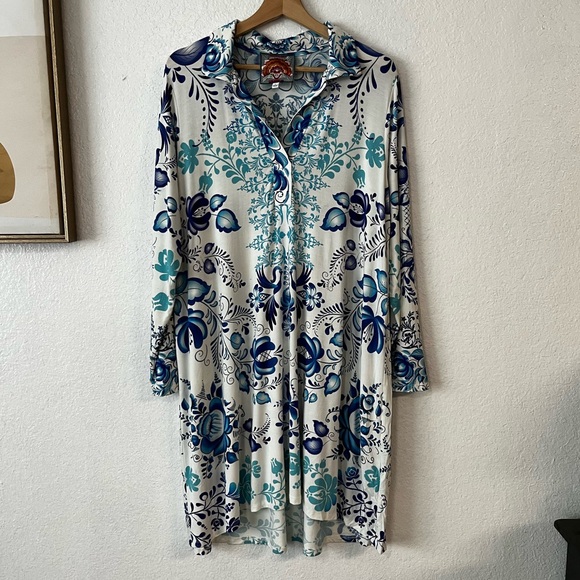 Johnny Was Farrow Polo Swing Dress Size L - Picture 3 of 14